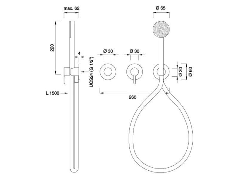Настенный термостатический смеситель для ванны / душа CEADESIGN INNOVO ARCH-00022853 - Вид №2