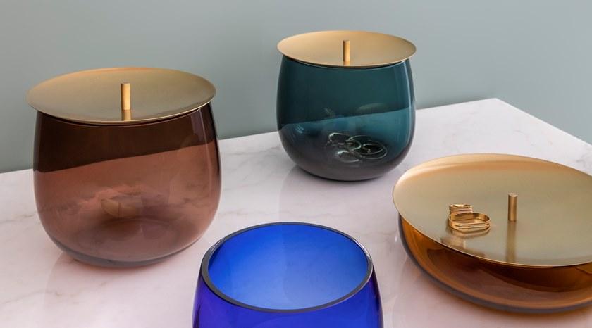 Хрустальный контейнер с латунной крышкой Beret Santreyd sun-id-1482285 - Вид №5