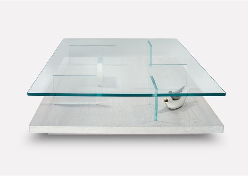 MORADA Прямоугольный журнальный столик из дерева и стекла Puro Puro ct - Вид №2