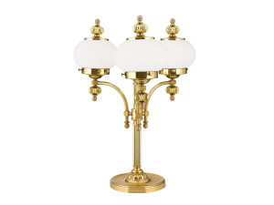 Латунная и стеклянная настольная лампа