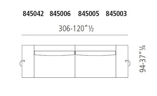 Секционный диван из кожи или ткани Vibieffe 845 EVO ARCH-00055152 - Вид №8