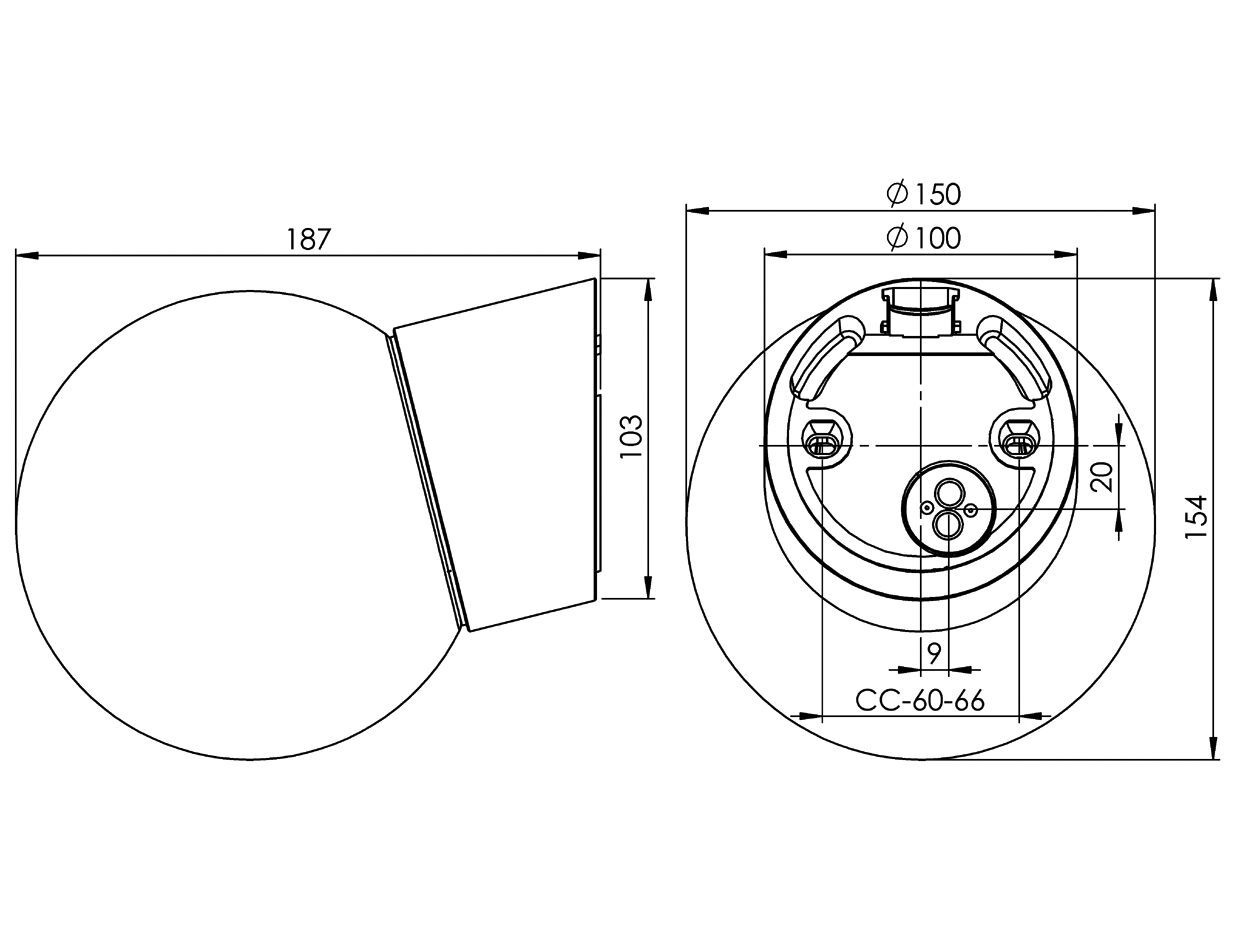 Стеклянный и фарфоровый настенный светильник Ifö Electric Classic Globe ARCH-00037051 - Вид №4