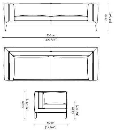 Paolo Castelli 3-х местный кожаный диван Elegance sun-id-1422582 - Вид №2
