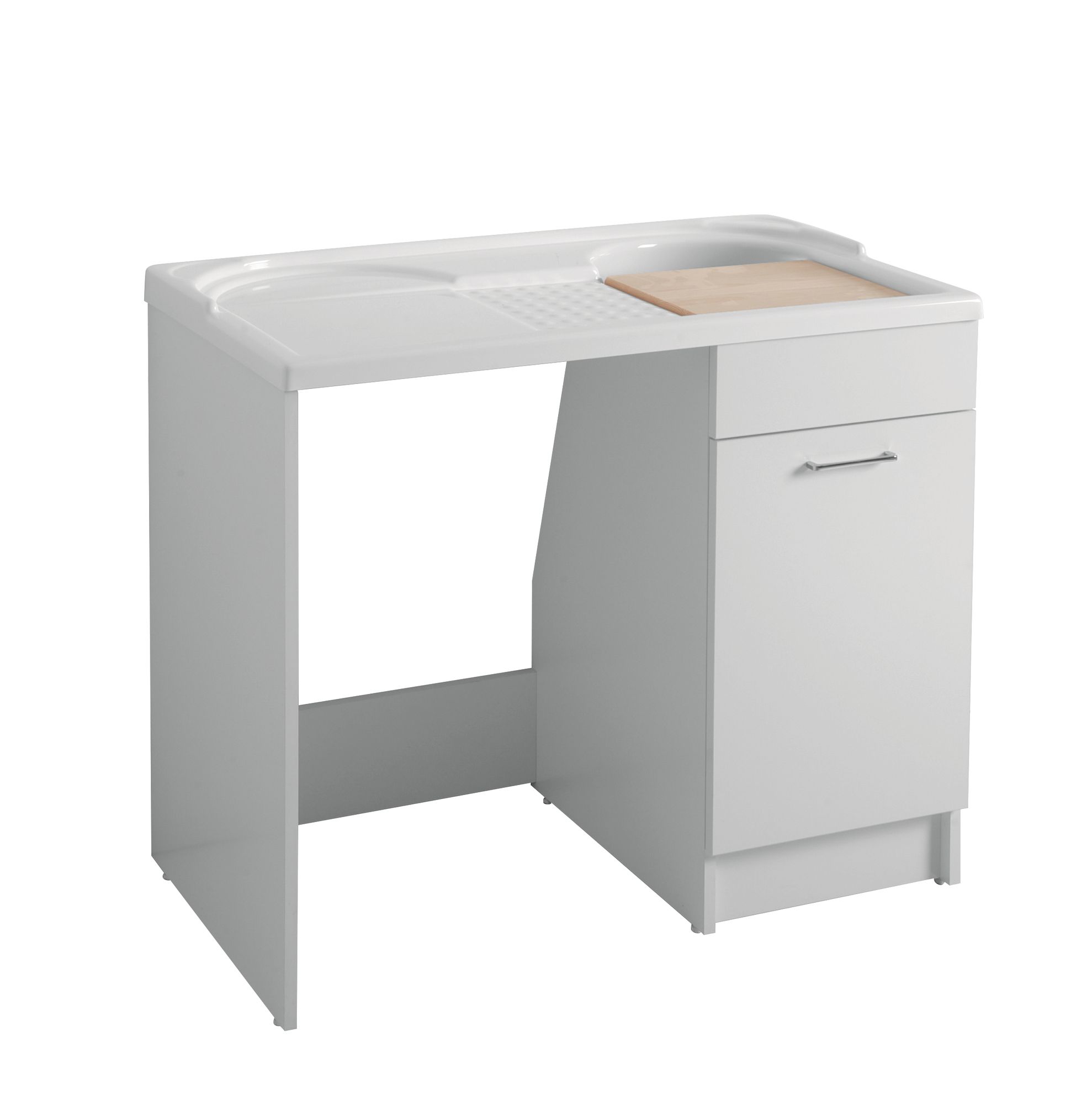 Шкаф для белья из ДСП с бельевой стойкой для стиральной машины COLAVENE Duo ARCH-00049856 - Вид №1