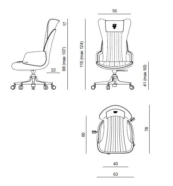 5-спицевое кожаное вращающееся офисное кресло с подлокотниками Visionnaire Starlight ARCH-00074203 - Вид №9