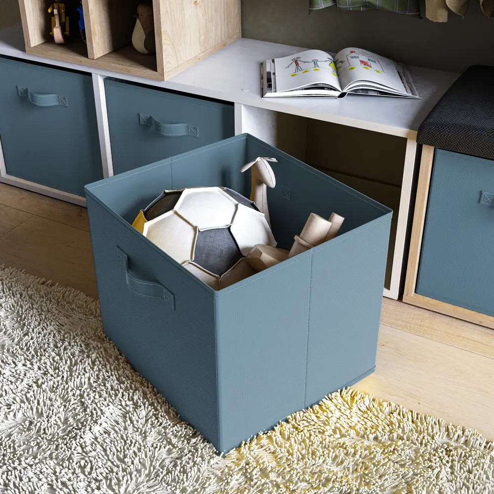 Короб Spaceo Fjord 31x31x31 см 29.7 л полиэстер цвет голубой 81990614 STLM-2137588 Kub