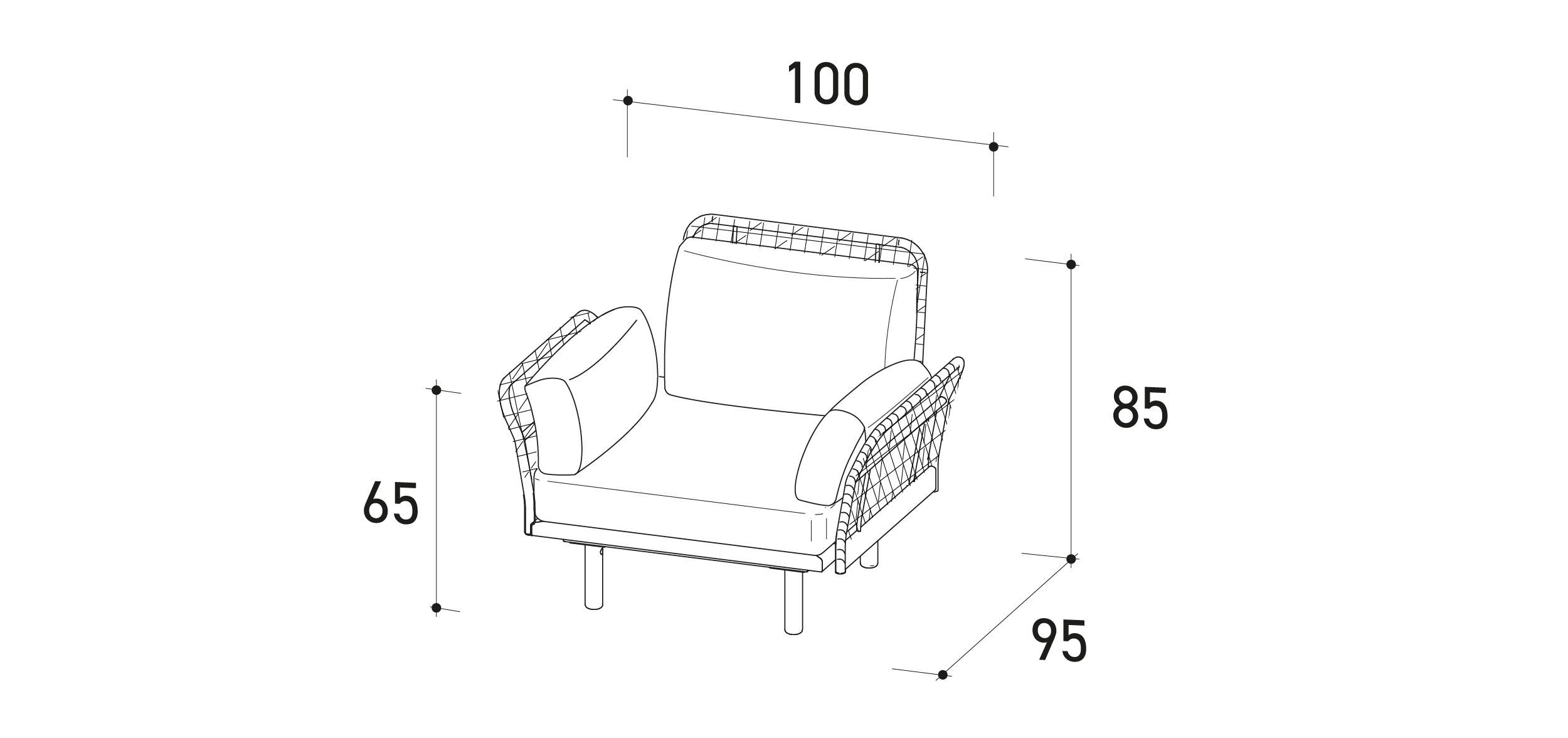Тканевое садовое кресло с подлокотниками Varaschin Эмма ARCH-00018739 - Вид №3