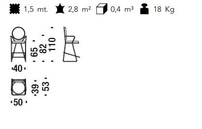 Высокий мягкий стул с подлокотниками MOROSO Double Zero ARCH-00106217 - Вид №4