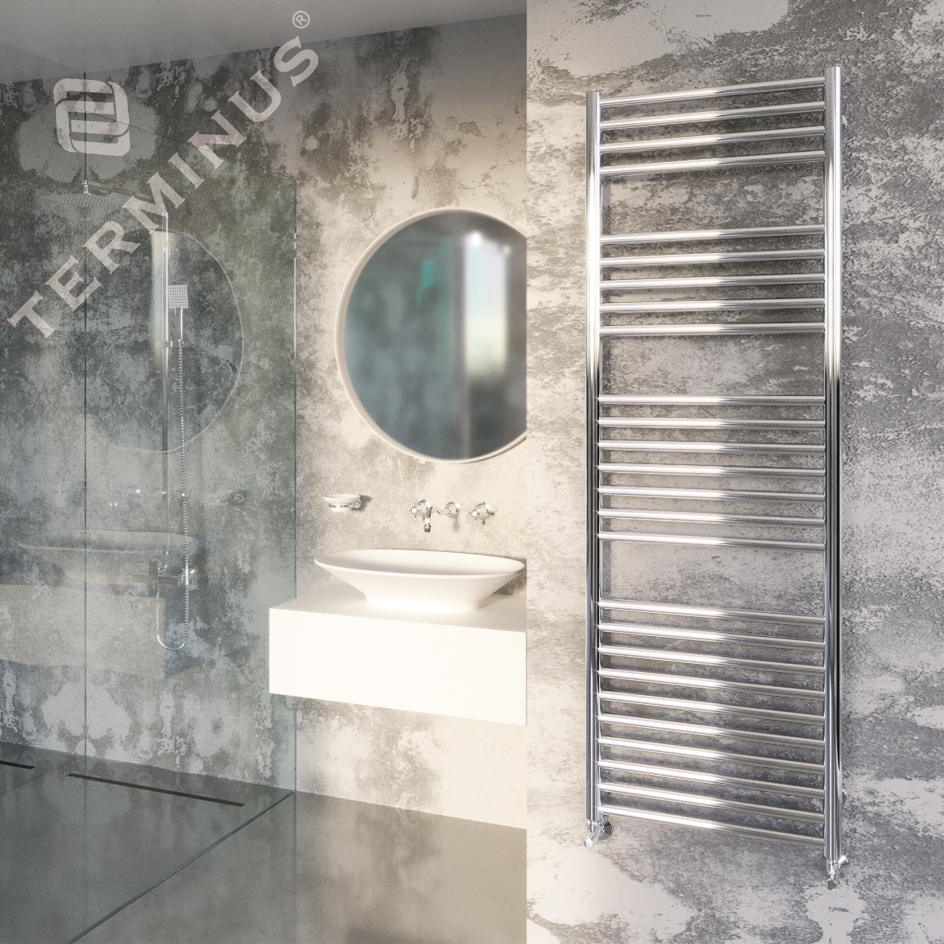 4620768886553 ЛЮКС Альба П17 500х1045 (7+5+5) Полотенцесушитель TERMINUS RAL 9005 матовый - Вид №3