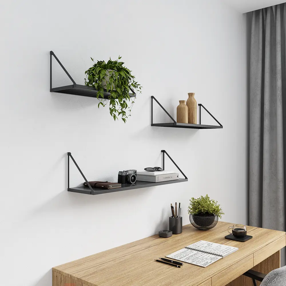 Настенная полка Бостон 80x20 см сталь цвет черный Santreyd STLM-2149872 - Вид №5