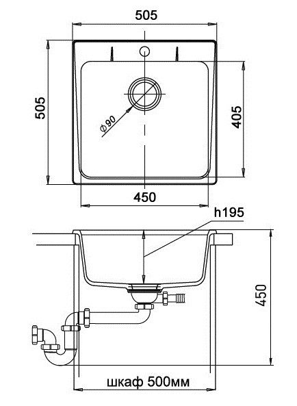 Кухонная мойка G-50 GRANFEST Ewigstein - Вид №1