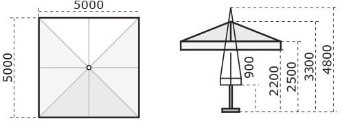 Scolaro Parasol Квадратный зонтик с подсветкой Capri sun-id-1424573 - Вид №4