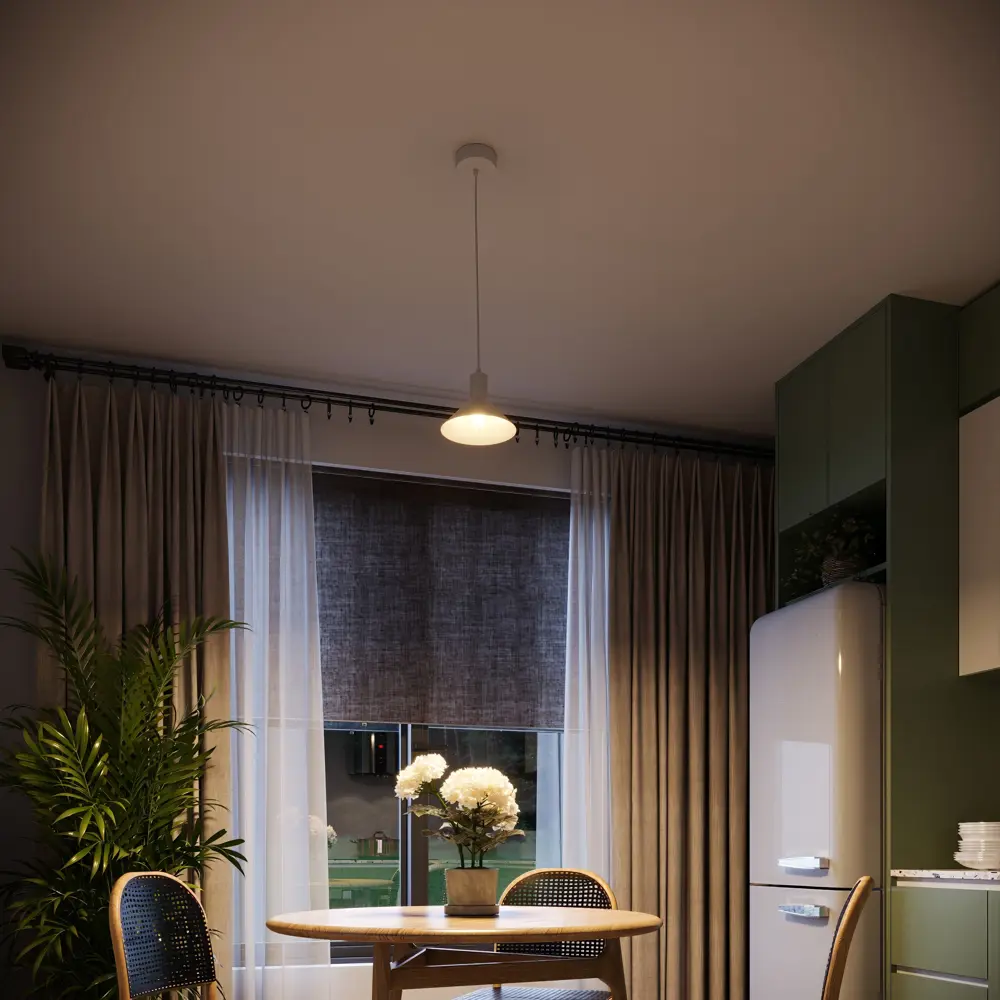 Подвесной светильник Vitaluce Клод вайт 1 лампа 3м² Е27 цвет белый матовый STLM-2125873 - Вид №8