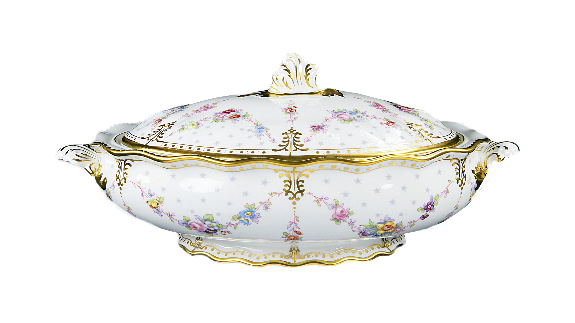 10676169 Royal Crown Derby Сервиз столовый Royal Crown Derby Роял Антуанетта на 6 персон 22 предмета, фарфор Фарфор костяной  - Вид №1