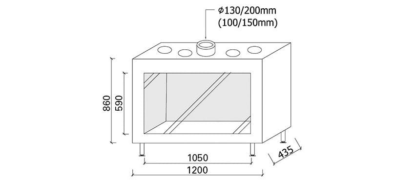 Газовый закрытый камин Metalfire ARCH-00003914 - Вид №3
