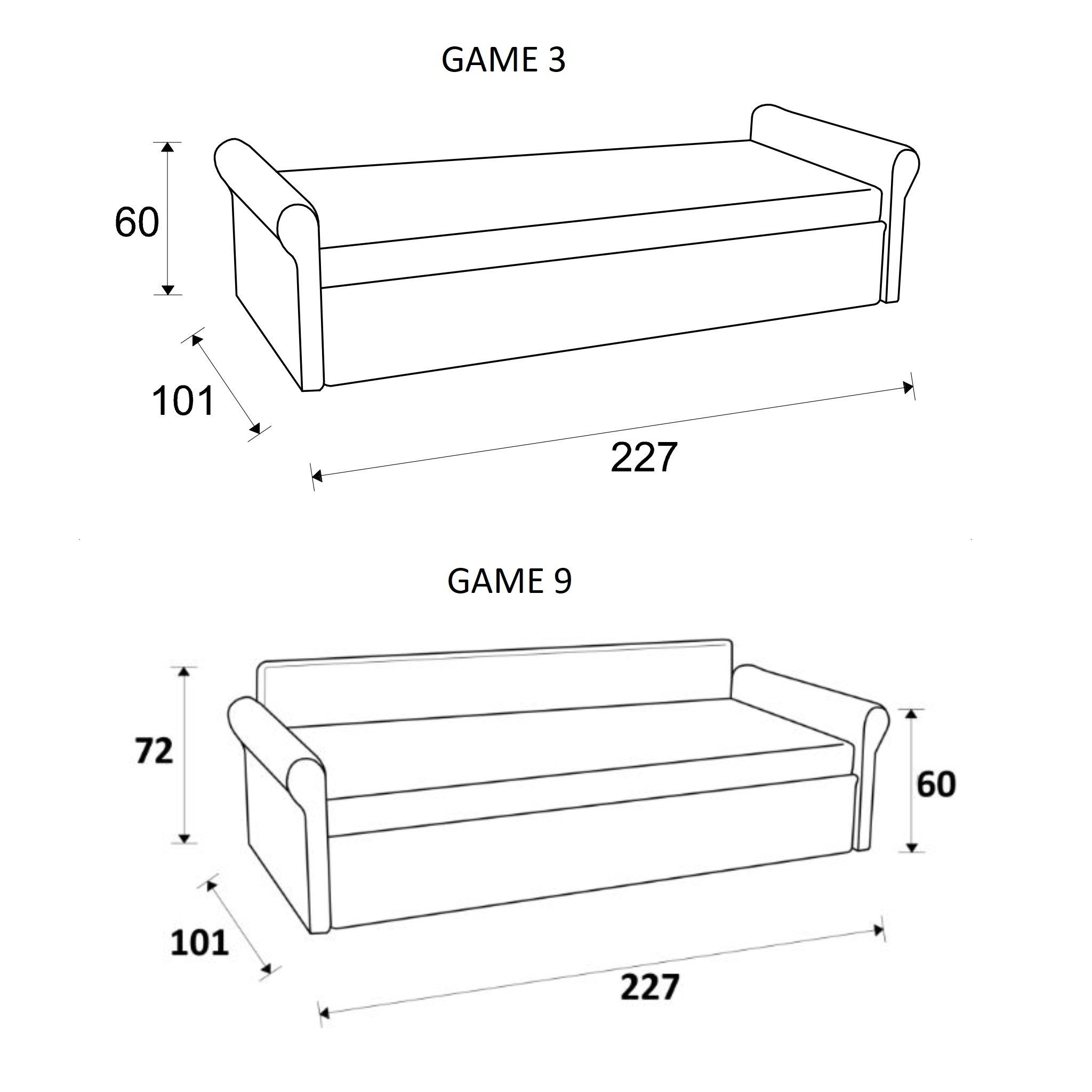 Одноместный диван-кровать из ткани Frauflex GAME ARCH-00101646 - Вид №2