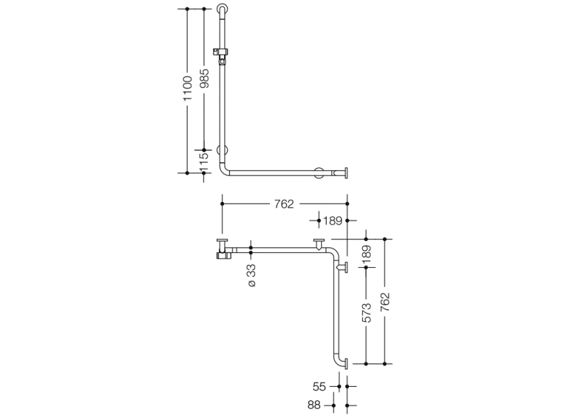 801.35B210 Поручень для душа с держателем для душа HEWI Edition matt | Polyamid  - Вид №6