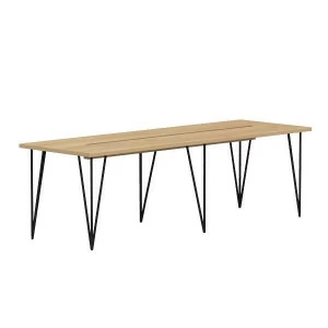 Стол для переговоров на металлических ножках светло-серый Woodi WOODI  00-3966057 Беленый дуб;бежевый