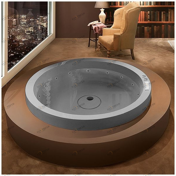 Ванна GRUPPO TREESSE Eos 160 STX-V846B-SE серая с гидромассажем круглая отдельностоящая STXV846BSE