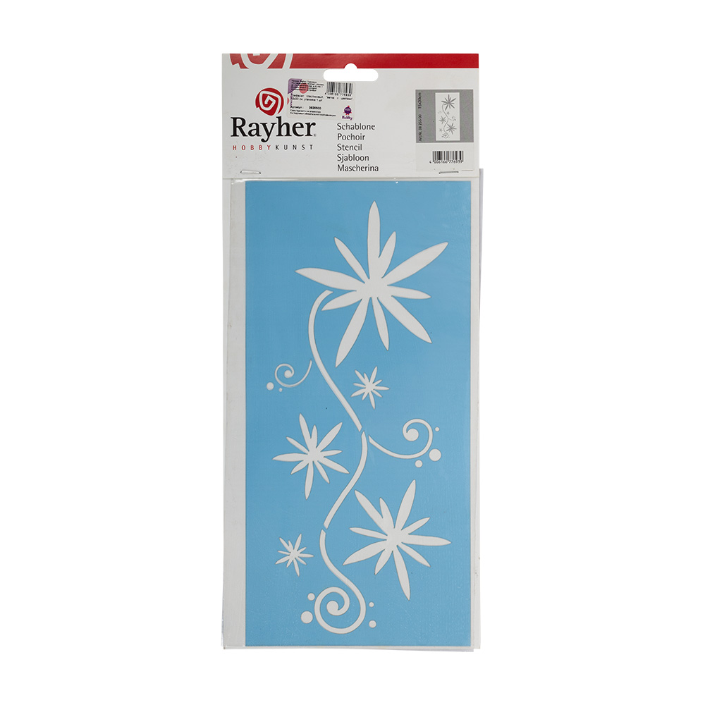 3825500 Трафарет 15 x 30 см СК ветка с цветами Rayher 