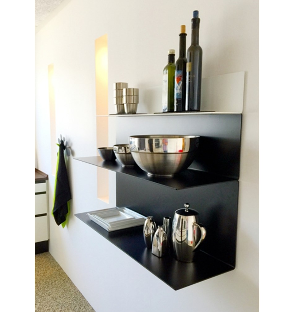 FROST Полка 4027 25x30x60cм » чёрная Алюминий Черный U4027-B  - Вид №4