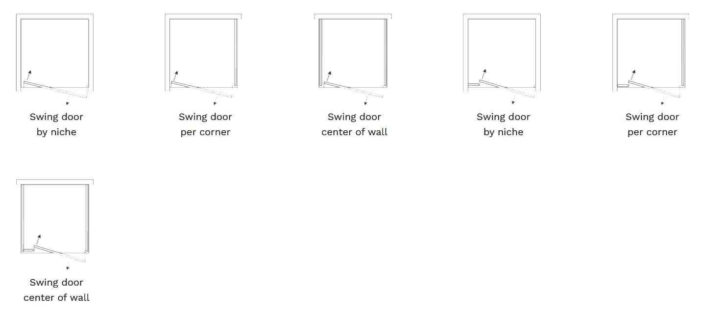 Алюминиевая и стеклянная душевая кабина с распашной дверью TAMANACO FPB40 ARCH-00099760 - Вид №9