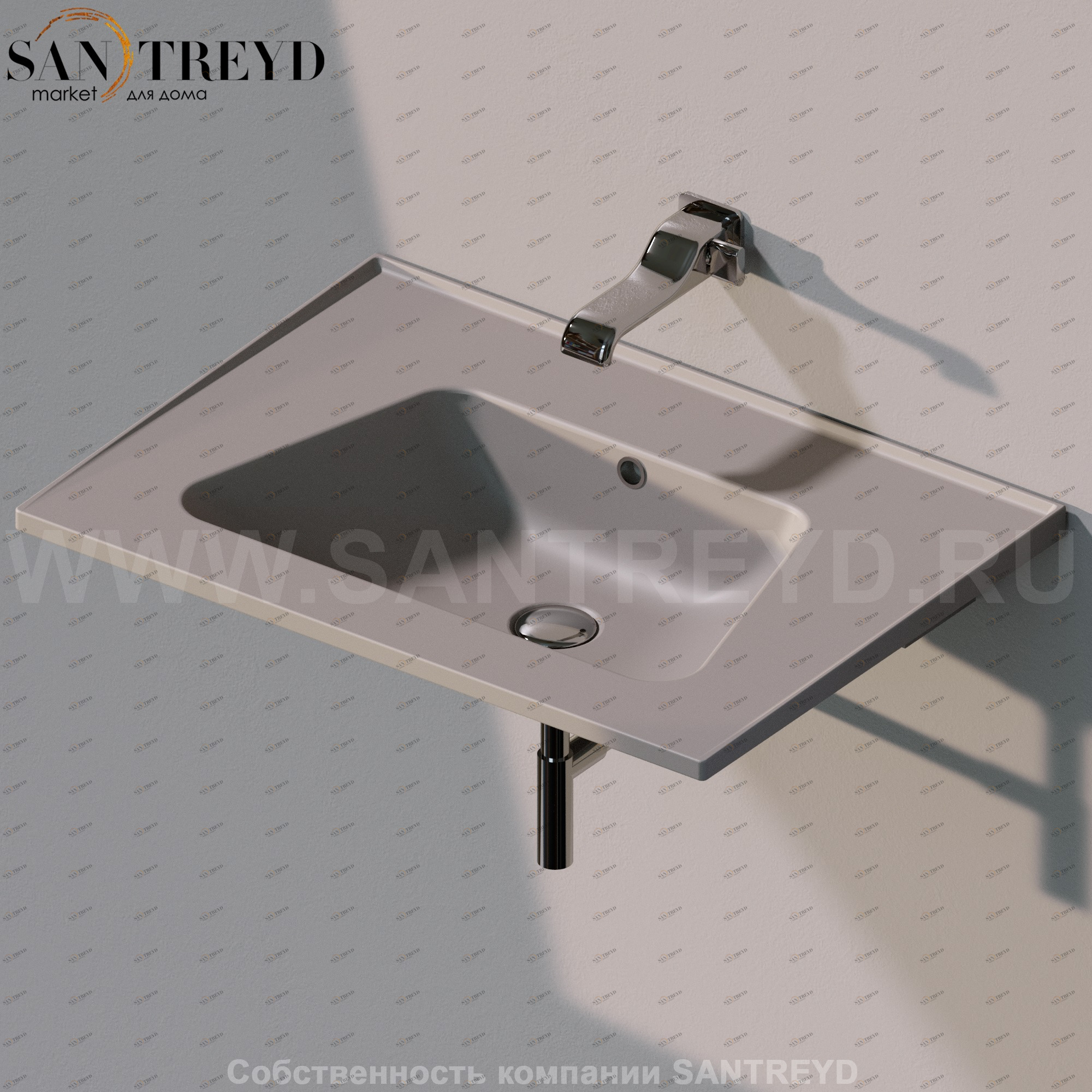 BM70L1019 Подвесная раковина настенная прямоугольная Ceramica Flaminia Bloom серая