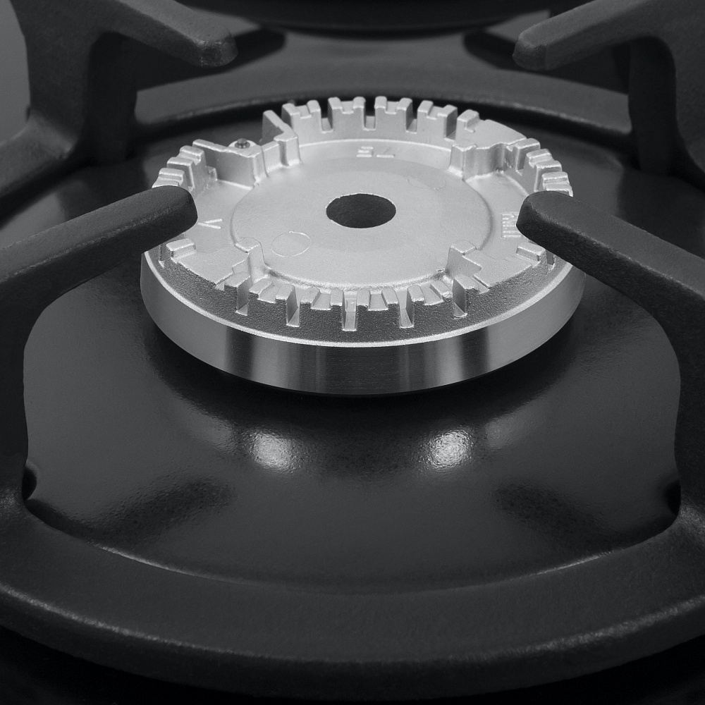 EGHG.32.1CB/G Газовая панель / домино, • тип: газовая 30см • тип установки: независимая • управление: фронтальное, переключатели поворотные • нагревательный элемент: конфорка, 2шт • мощность конфорок, вт: 2600, 1700 • материал исполнения: жаропрочное стек Santreyd  - Вид №7