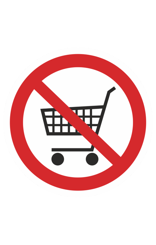 68762 Знак "Выход на улицу с тележками запрещен"  Различные знаки для общественных мест размер 100 х 100 мм Спецодежда 