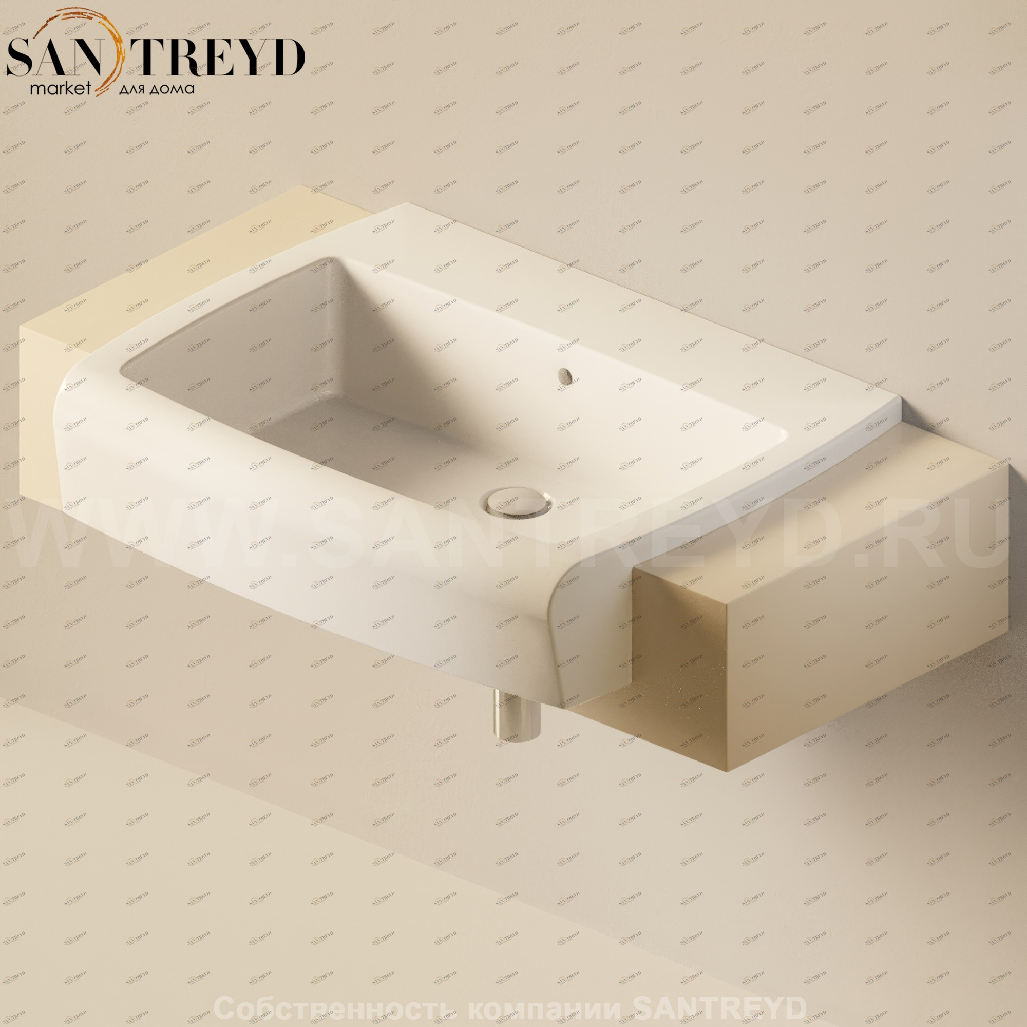 Flaminia UNA Консоль для раковины от 100 до 200 см бежевая UNA75M1.1015 Ceramica Flaminia UNA75M11015