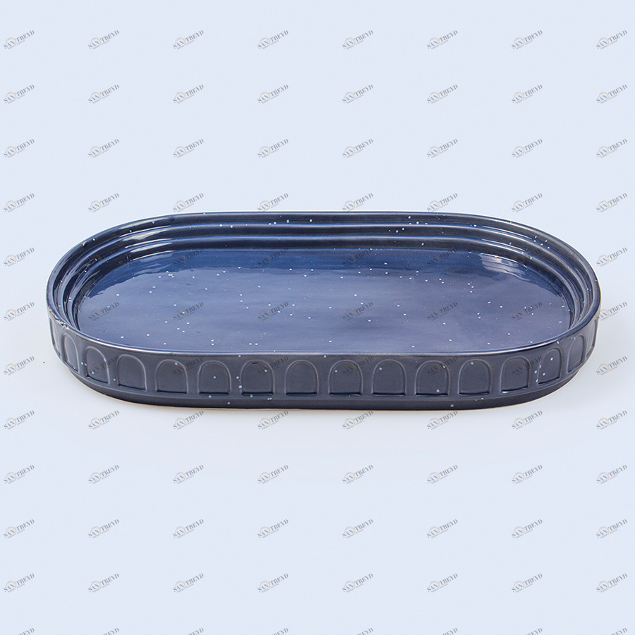 Блюдо сервировочное керамическое синее Hestia DOIY ДИЗАЙНЕРСКИЕ 00-3870118 Синий 