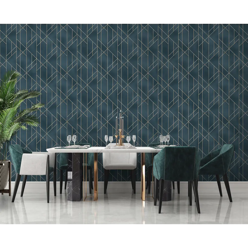 Обои флизелиновые Wallsecret Contour синие 1.06 м 8739-29 87794541 STLM-2043485 - Вид №4