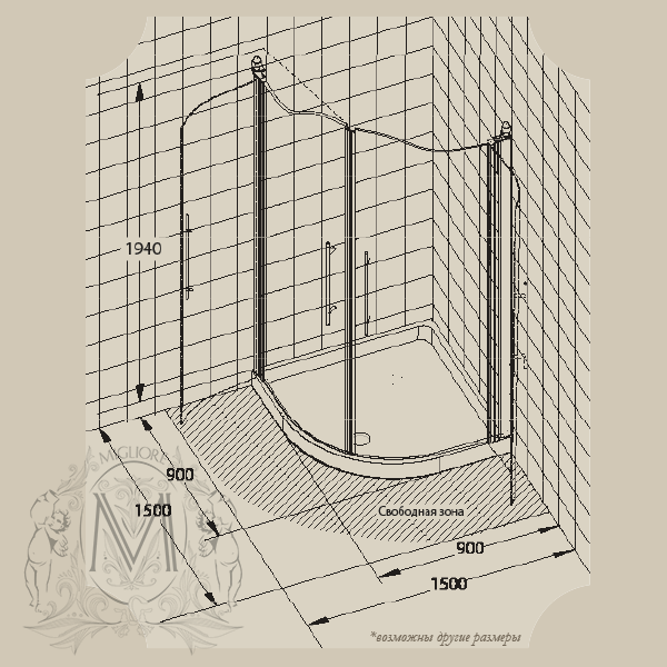 22712 Душевой уголок Migliore Diadema - Вид №2