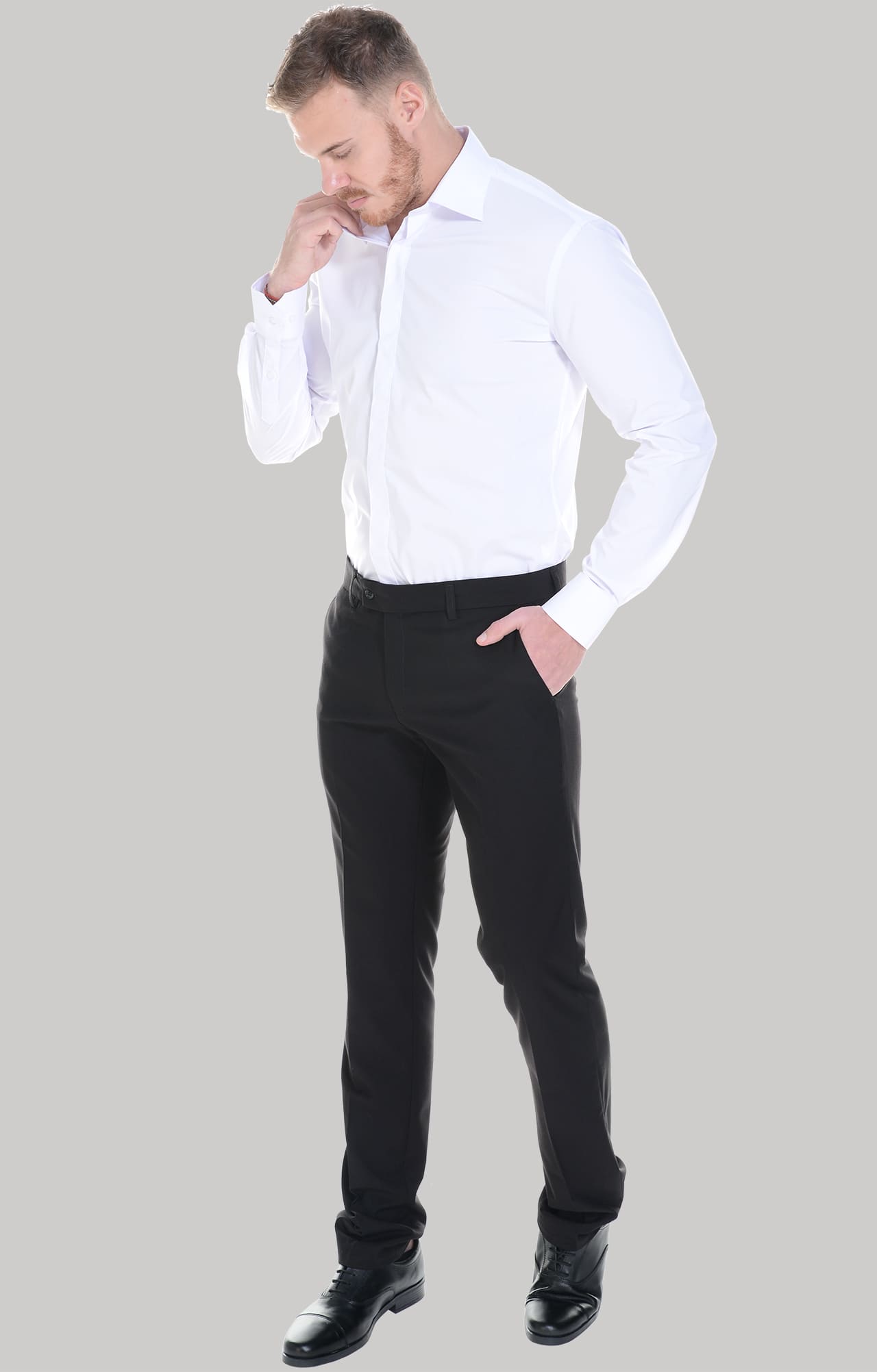 62470 Рубашка мужская  white El-Risto  Корпоративная одежда  размер 45/182-188  - Вид №21