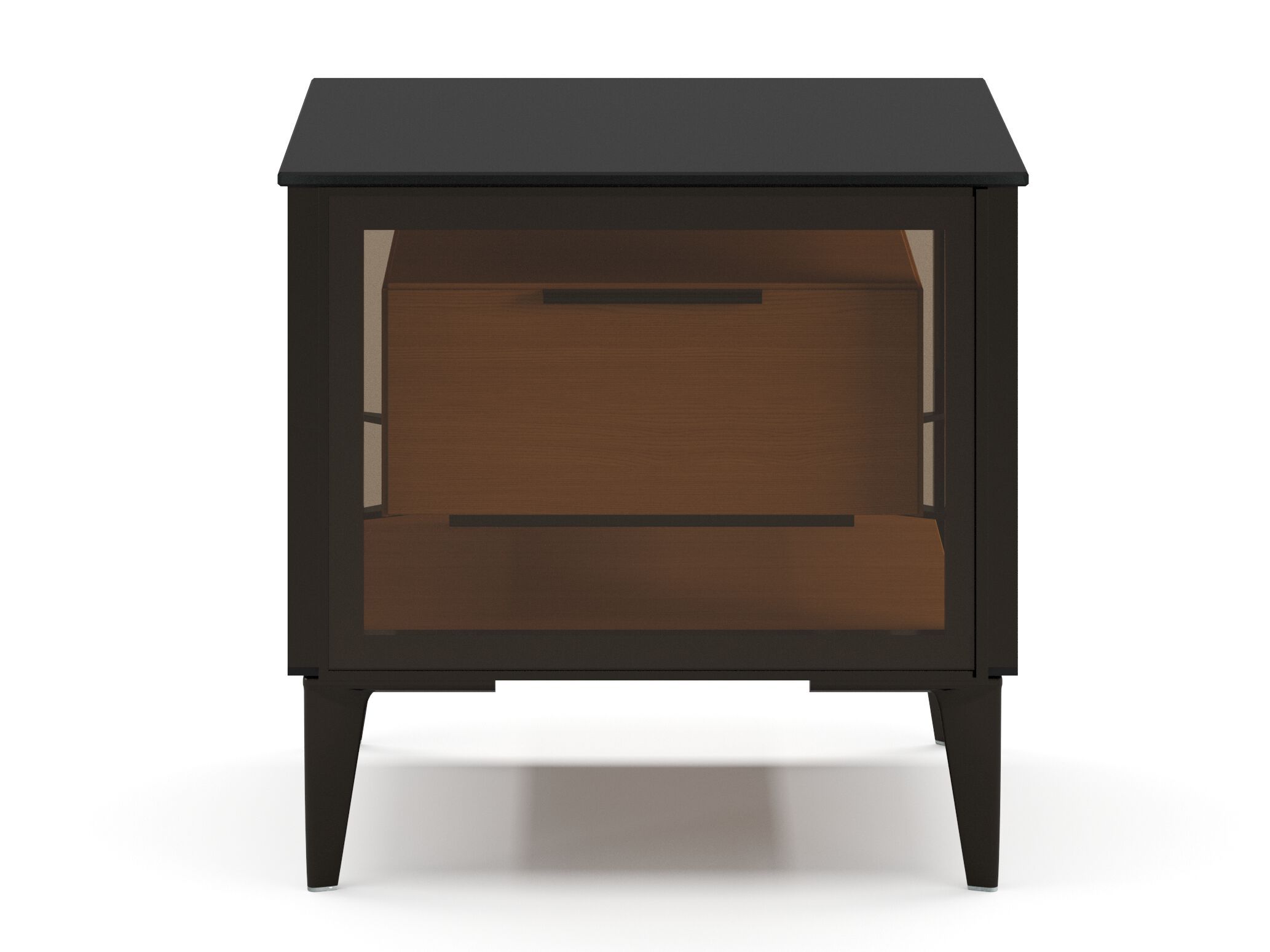 Прямоугольная тумбочка из дерева и стекла с ящиками Ersa KALON ARCH-00116147 - Вид №1