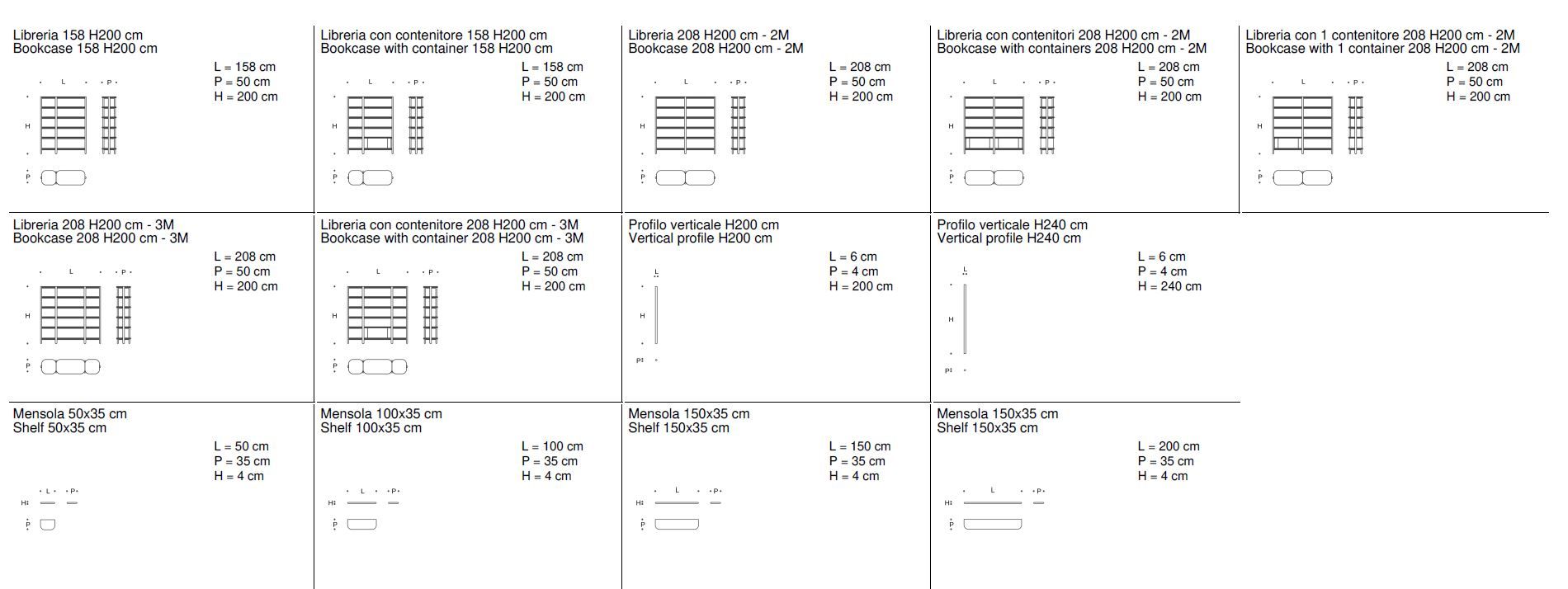 Отдельно стоящий книжный шкаф из стали и дерева Saba Italia Anam ARCH-00141273 - Вид №3