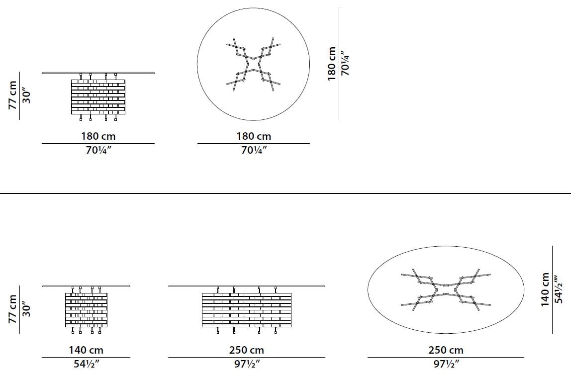Круглый стол с витражным верхом и лакированной основой Baxter LOOM ARCH-00107612 - Вид №7