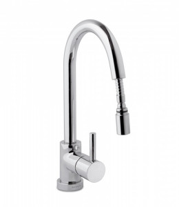 32680 Кухонный смеситель на одно отверстие, со съемным изливом и ручным душем. Bongio Kitchen