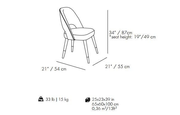 Мягкий стул из ткани Mambo Unlimited Ideas ARCH-00032963 - Вид №7