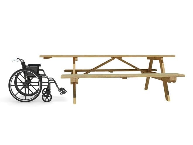 Деревянный стол для пикника с местом для инвалидов Pircher Double Face ARCH-00028617 - Вид №1