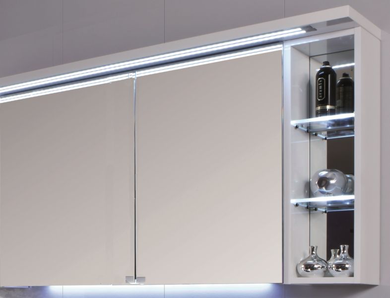 S2A43926R(121) Puris Crescendo, зерк. шкаф (2 двери) c LED подсветкой 900 мм правый, цвет антрацит высокоглянц.