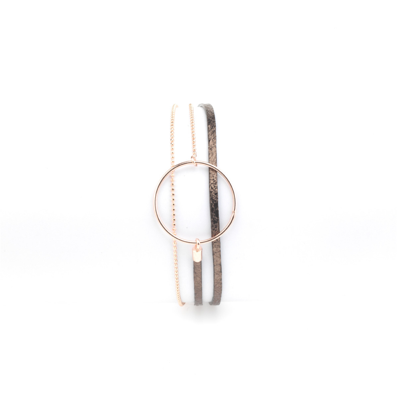 FL7 Браслет, кожа, латунь, позолота Flowersforzoe Santreyd 