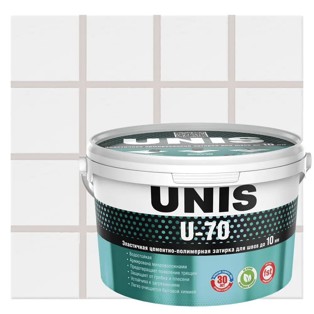 Затирка цементно-полимерная U-70 цвет серебро 2 кг Unis STLM-2022122