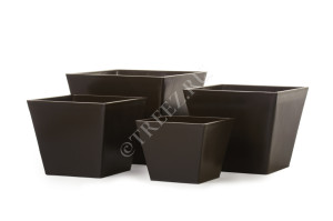 41.216-07-007-CHD-41 Кашпо  Japonica Hikari - A-line Square (квадрат.трапеция) - тёмный шоколад мат.лак Цветочная коллекция