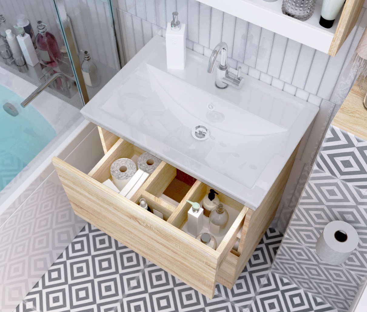 У76061 Тумба Aris 70Н 2я. Дуб Сонома 1 Marka ARIS - Вид №3