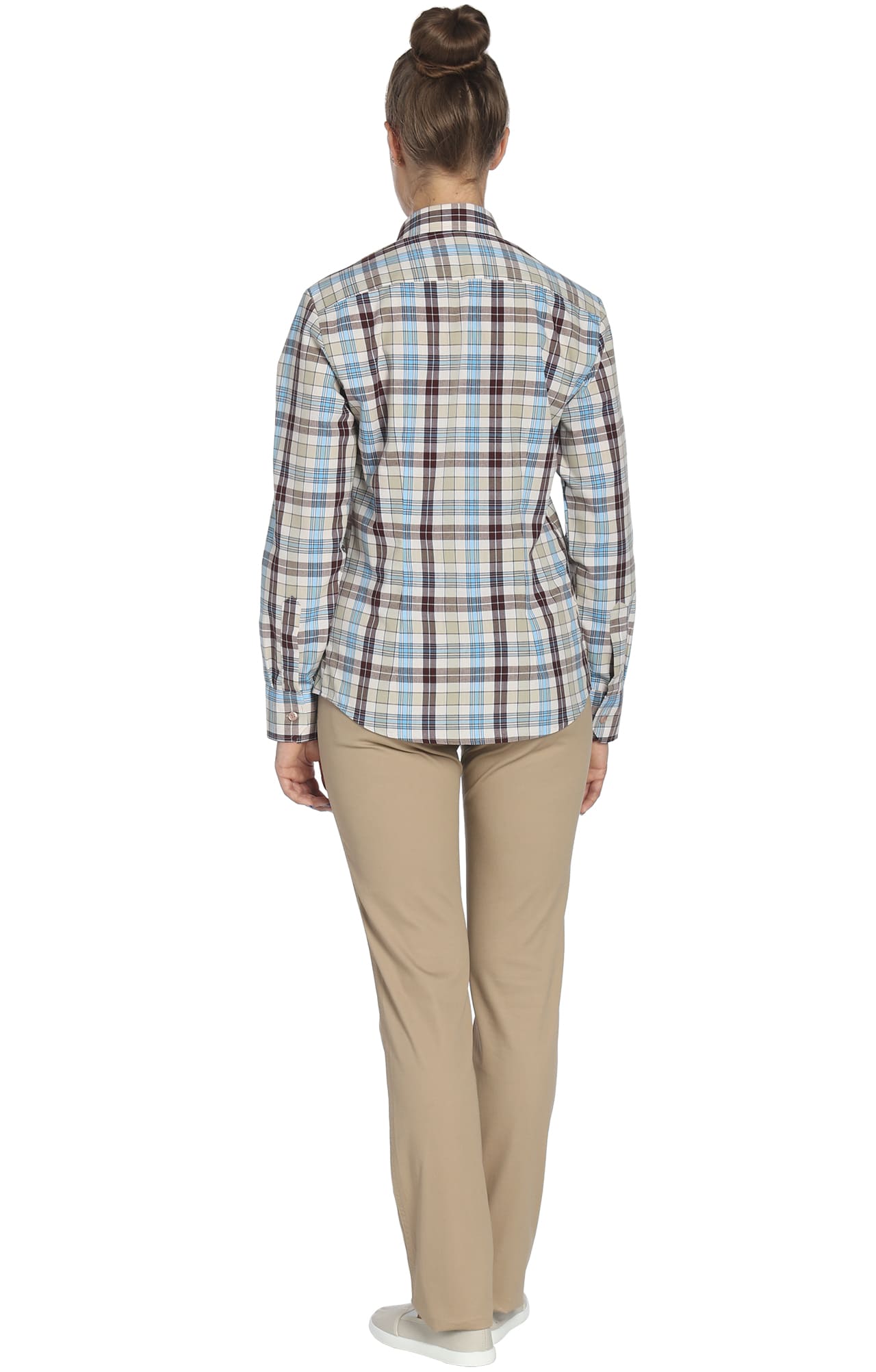 67814 Рубашка в клетку plaid beige (шотландка бежевая) HIPSTER  Толстовки, рубашки, футболки, тенниски  размер 44 (88)  - Вид №3