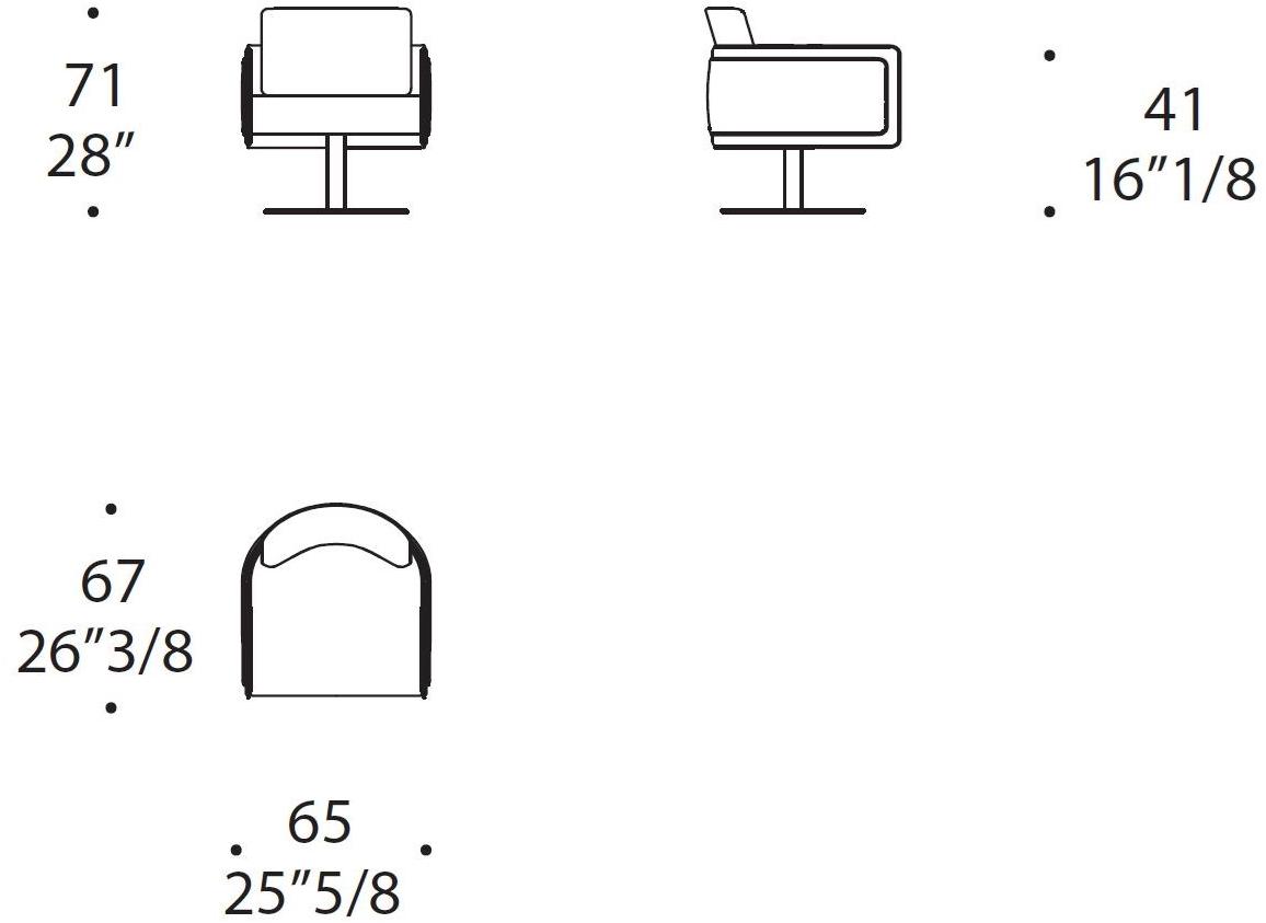 Reflex Вращающееся кресло из ткани с подлокотниками Amet sun-id-1401045 - Вид №3