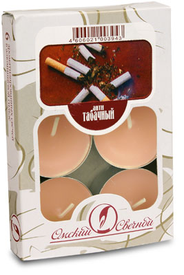 001808 Cвечи в гильзе ароматические 1.6 x 3.8 см 12 г 6 шт. Антитабак Омский Свечной 