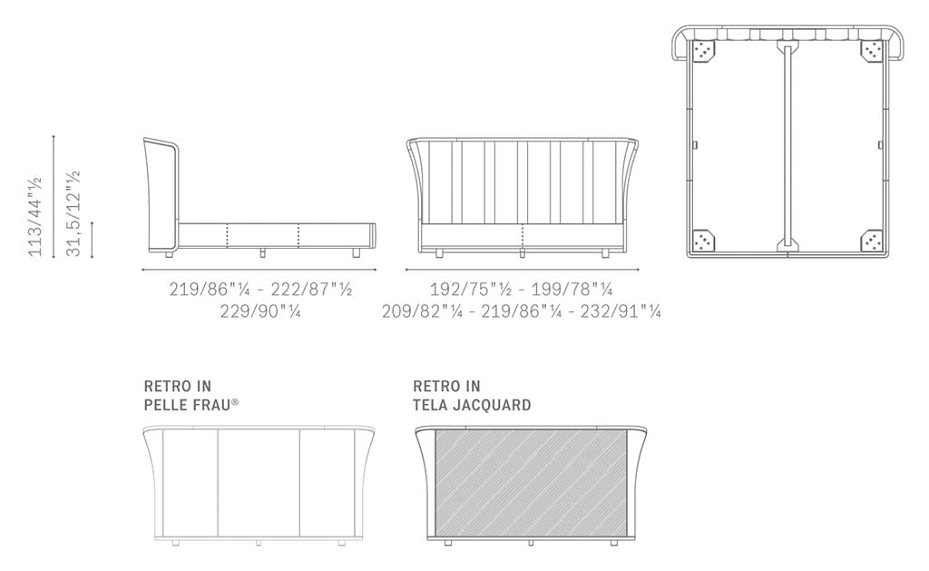 Двуспальная кровать из ткани с мягким изголовьем Poltrona Frau ночь-кровати ARCH-00036386 - Вид №6