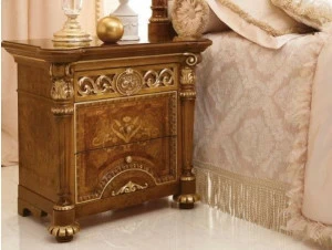 Valderamobili Тумбочка прикроватная лакированная прямоугольная с ящиками Luigi xvi Ln07/n